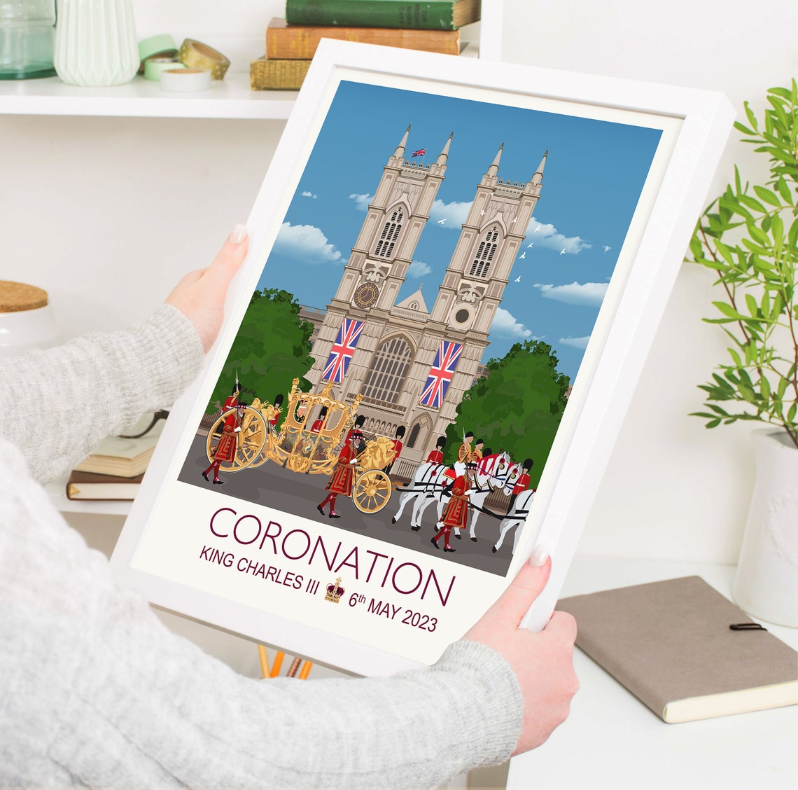 King Charles III Coronation Westminster Abbey Gold Coach Royal Poster - Image 5