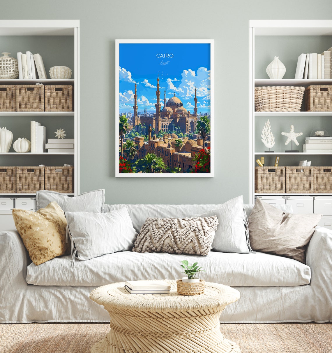 Cairo Egypt Historic Mosque Minarets Cityscape Travel Poster - Image 2