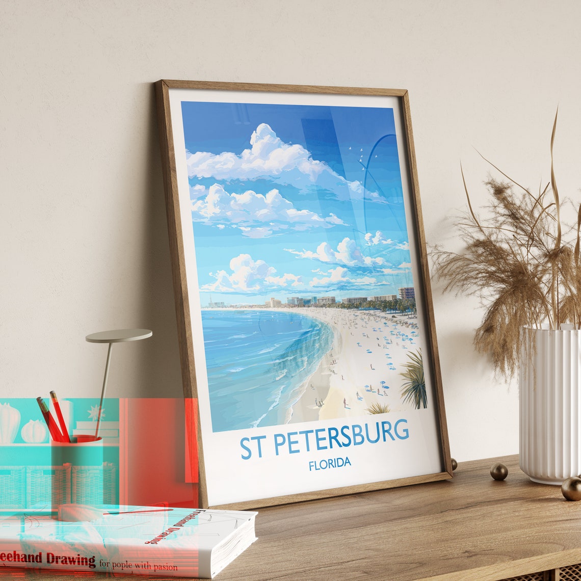 St Petersburg Travel Print Travel Poster Of St Petersburg St Petersburg Beach Gift Florida Art Gift Usa Wall Art Print - Image 3