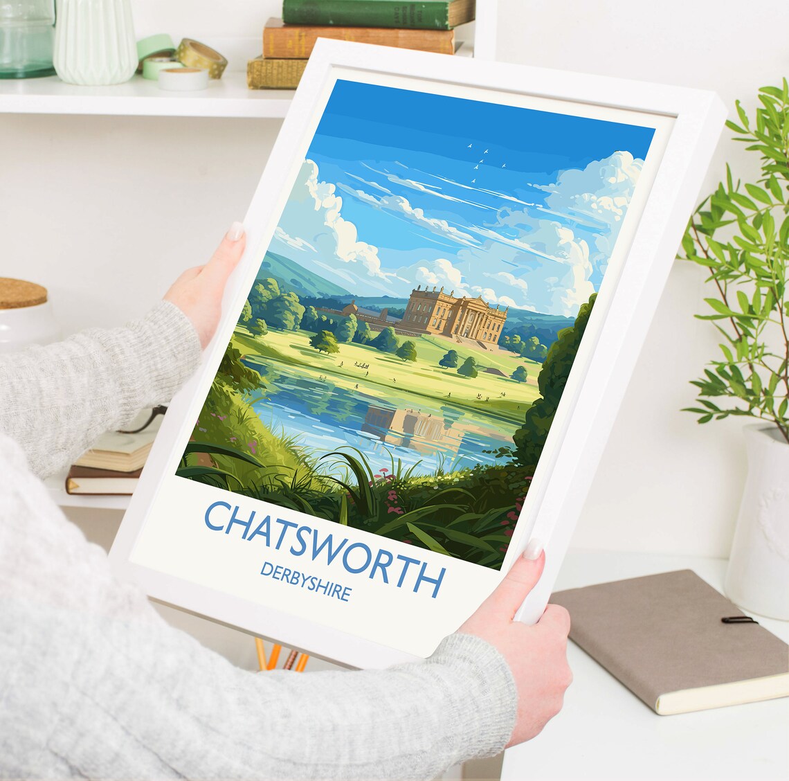Chatsworth Travel Poster, English Countryside - Image 5