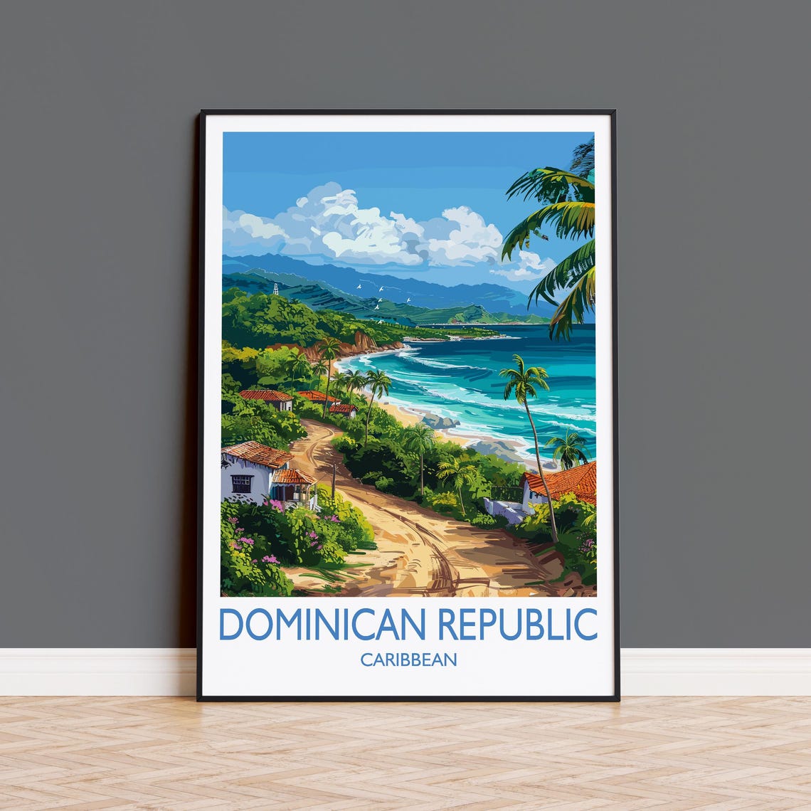 Dominican Republic Travel Print Travel Poster Of Dominican Republic Dominican Republic Art Lovers Gift Caribbean Gift Wall Art Print
