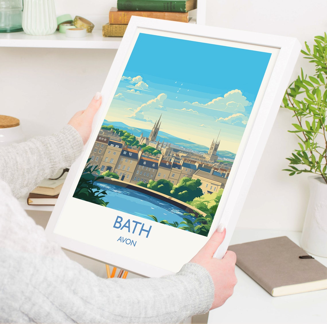 Bath Avon Georgian Crescents Abbey Skyline View Travel Poster - Image 5