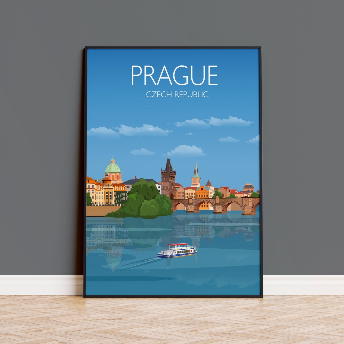 Travel Poster Of Prague Travel Print Of Prague City Of Prague Czech Republic Travel Poster Prague Cityscape