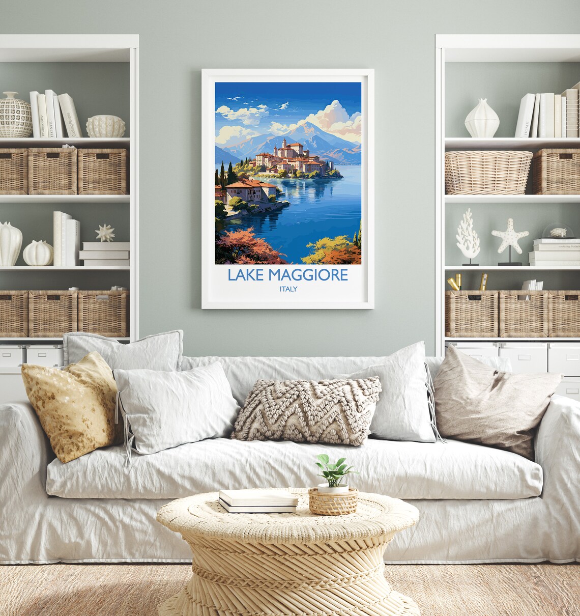 Lake Maggiore Travel Poster, Italy Italian Lakes - Image 4