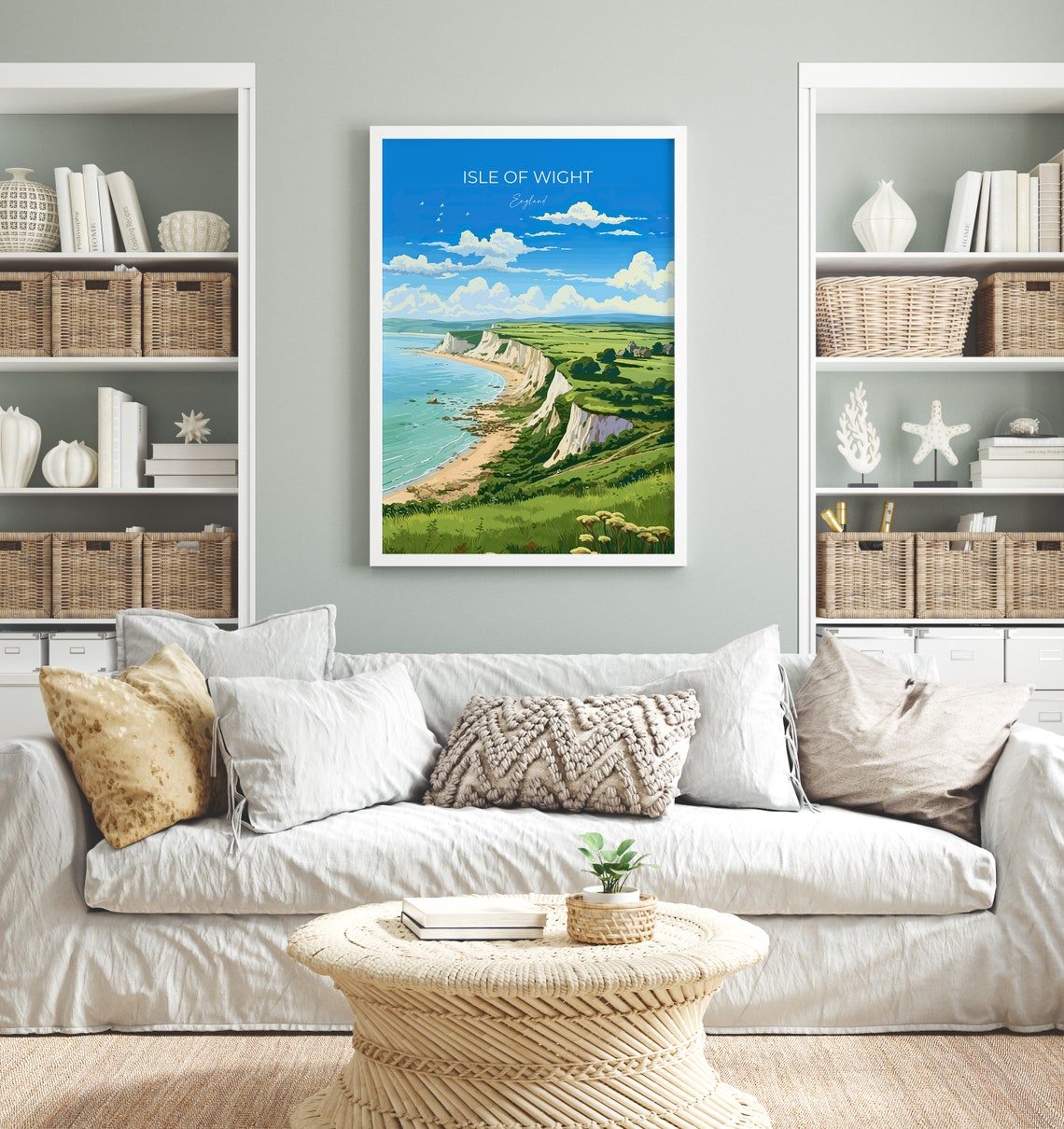 Isle Of Wight Travel Poster Wall Art Isle Of Wight Travel Print English Coastal Art Isle Of Wight Gift Art Lovers Gift - Image 4