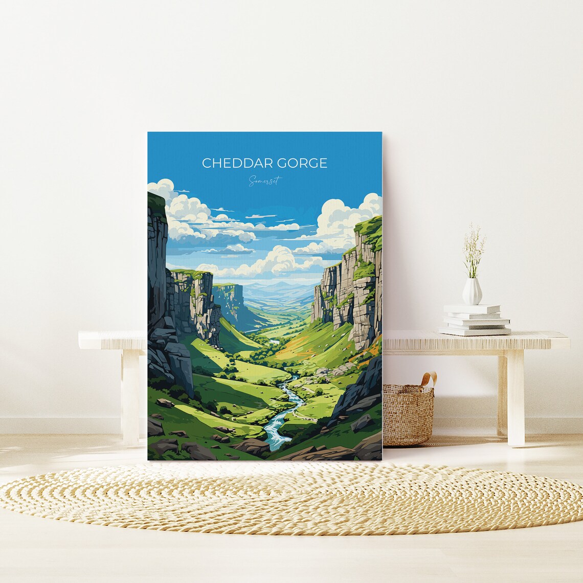 Cheddar Gorge Travel Poster, Somerset England Art Print - Image 3