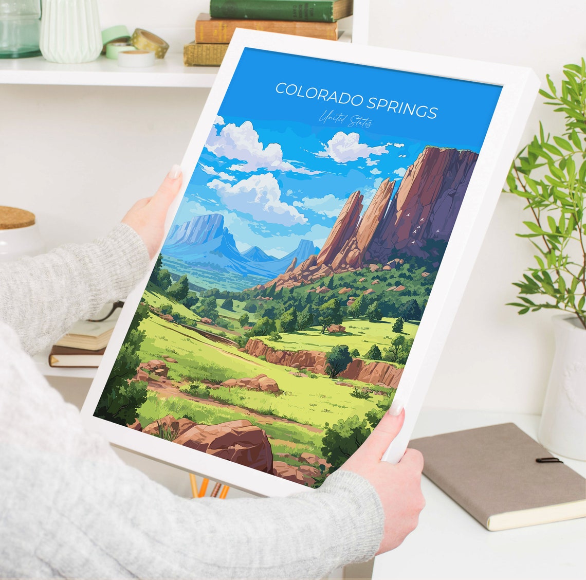 Colorado Springs Travel Print Travel Poster Of Colorado Springs Colorado Usa Colorado Springs Travel Gift - Image 5