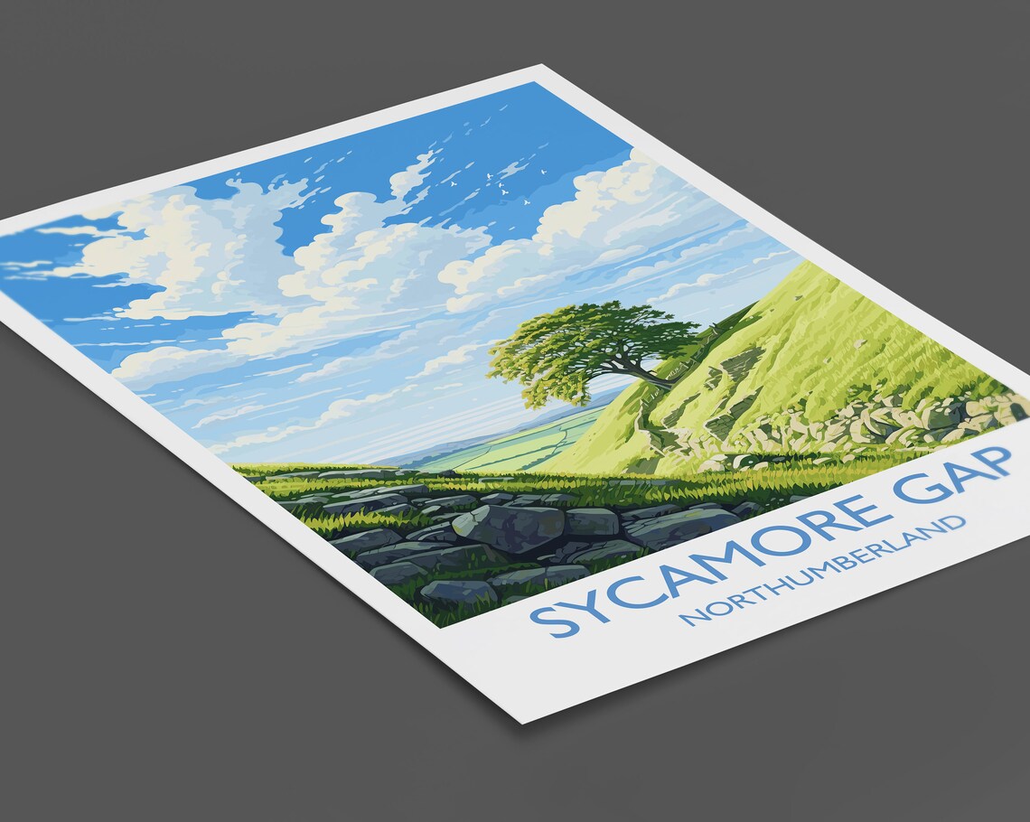 Sycamore Gap Travel Poster, Northumberland England - Image 2