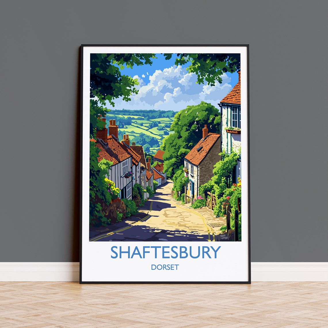 Shaftesbury Travel Poster Wall Art Travel Print Of Shaftesbury England Dorset Coast Art Lovers Gift Shaftesbury Wall Decor