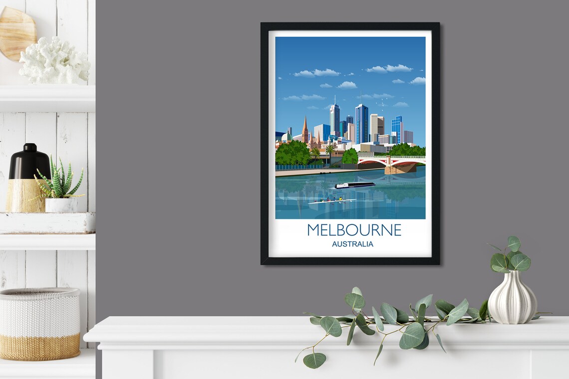 Melbourne Travel Poster, City of Melbourne Australia - Image 3