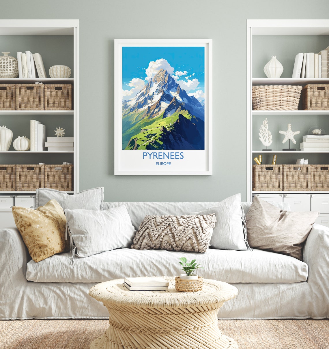Pyrenees Europe Snow Capped Mountain Peak Alpine Summit Art Poster - Image 4