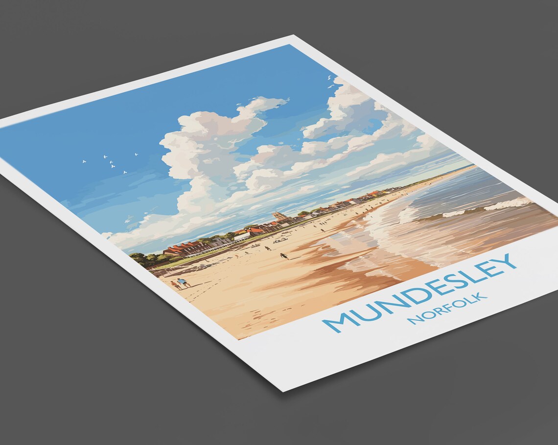 Mundesley Beach Travel Poster, Norfolk England - Image 2