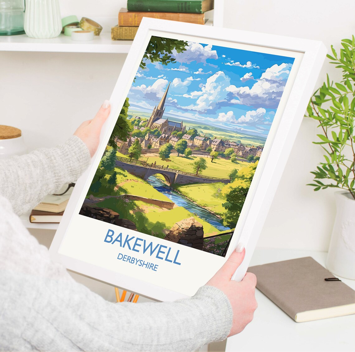 Bakewell Travel Poster, England Derbyshire Art Print - Image 5