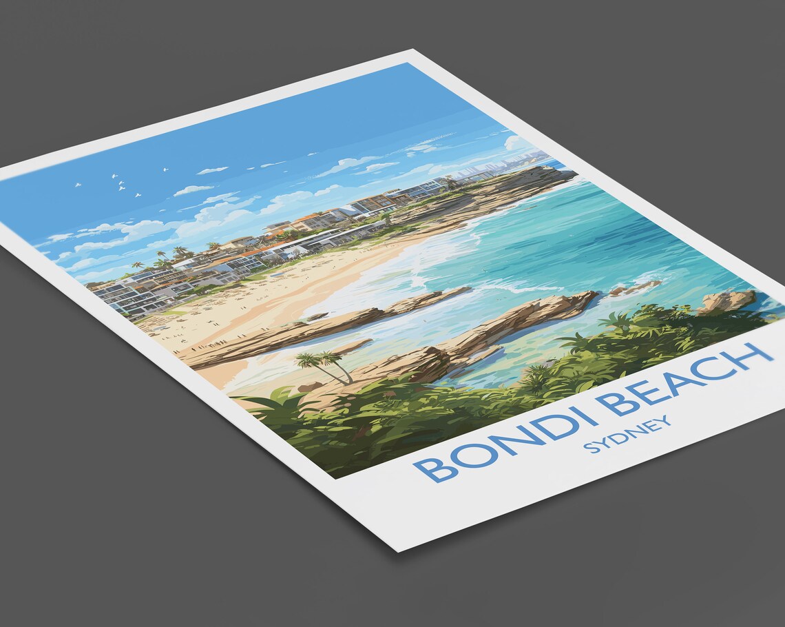 Bondi Beach Vintage Travel Poster, Sydney Australia - Image 2