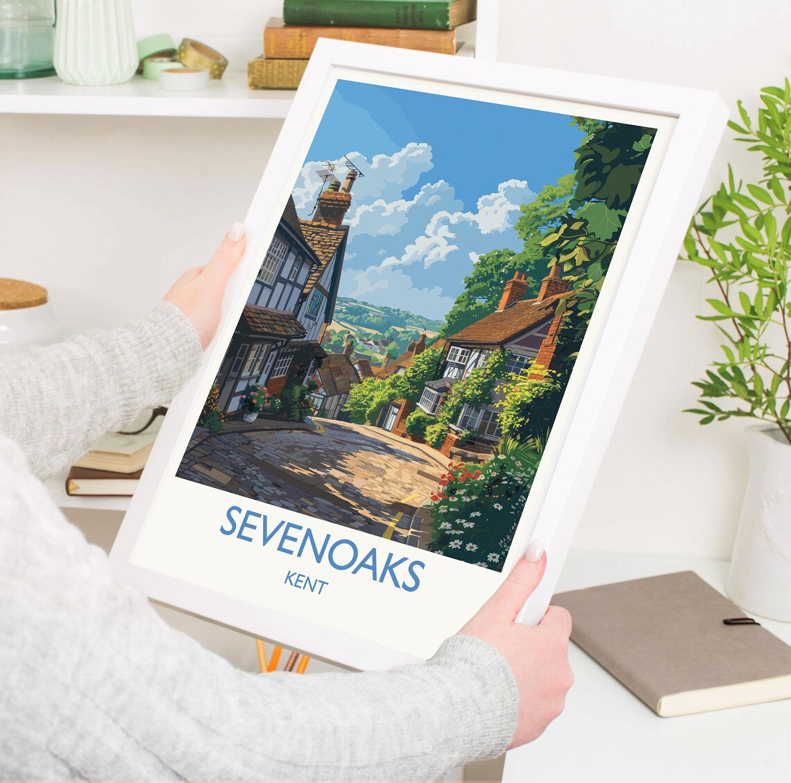 Sevenoaks Travel Poster Travel Print Of Sevenoaks Kent Countryside Art Gift England Sevenoaks Art Lovers Gift Wall Art Print - Image 3