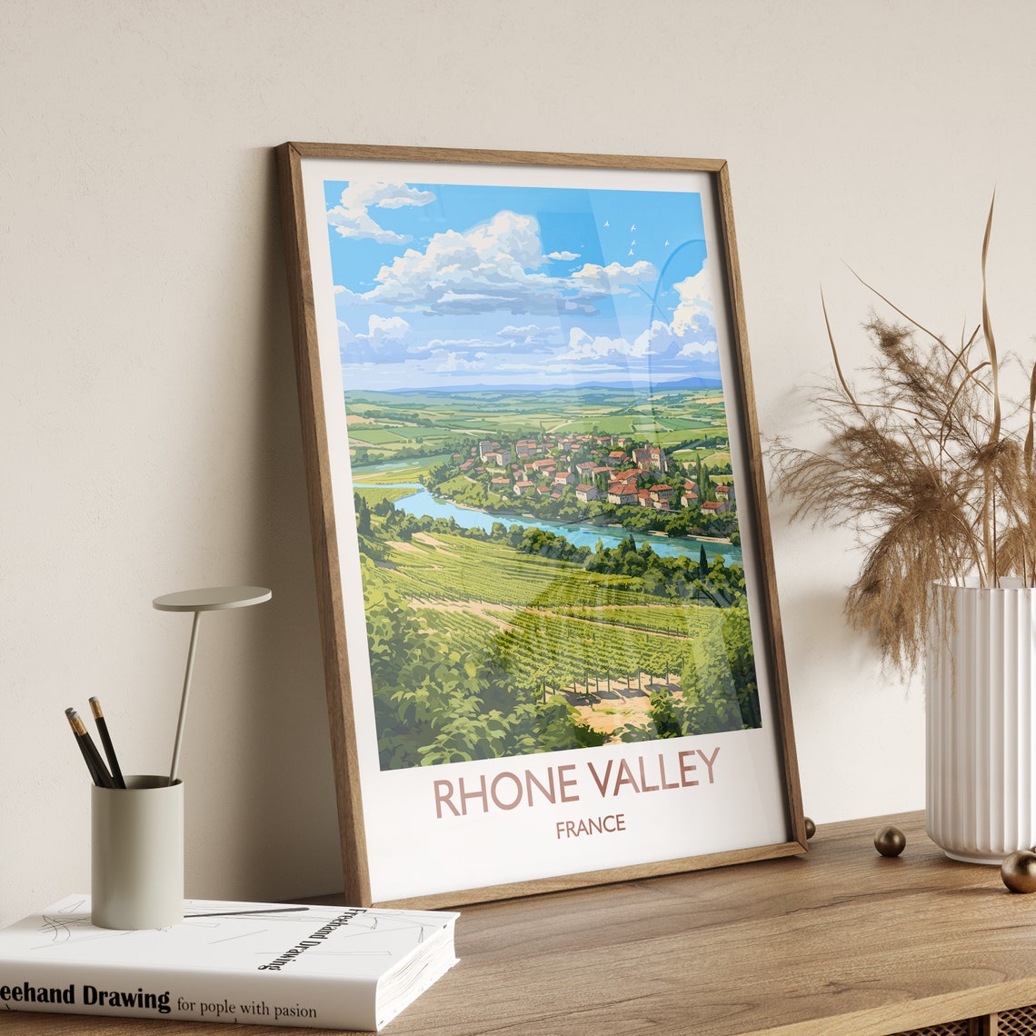 Rhone Valley Poster Travel Print Of Rhone Valley Wine Region France Europe Travel Gift - Image 3
