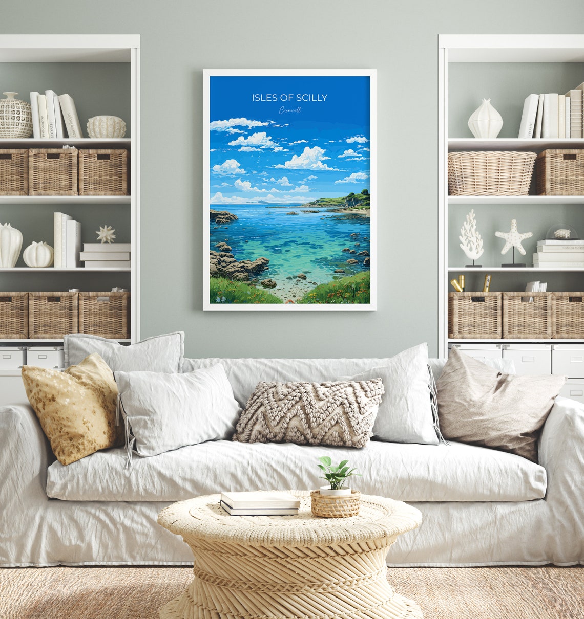 Isles Of Scilly Travel Print Travel Poster Of Isles Of Scilly England Cornwall Art Isles Of Scilly Art Lovers Gift Wall Art Print - Image 4