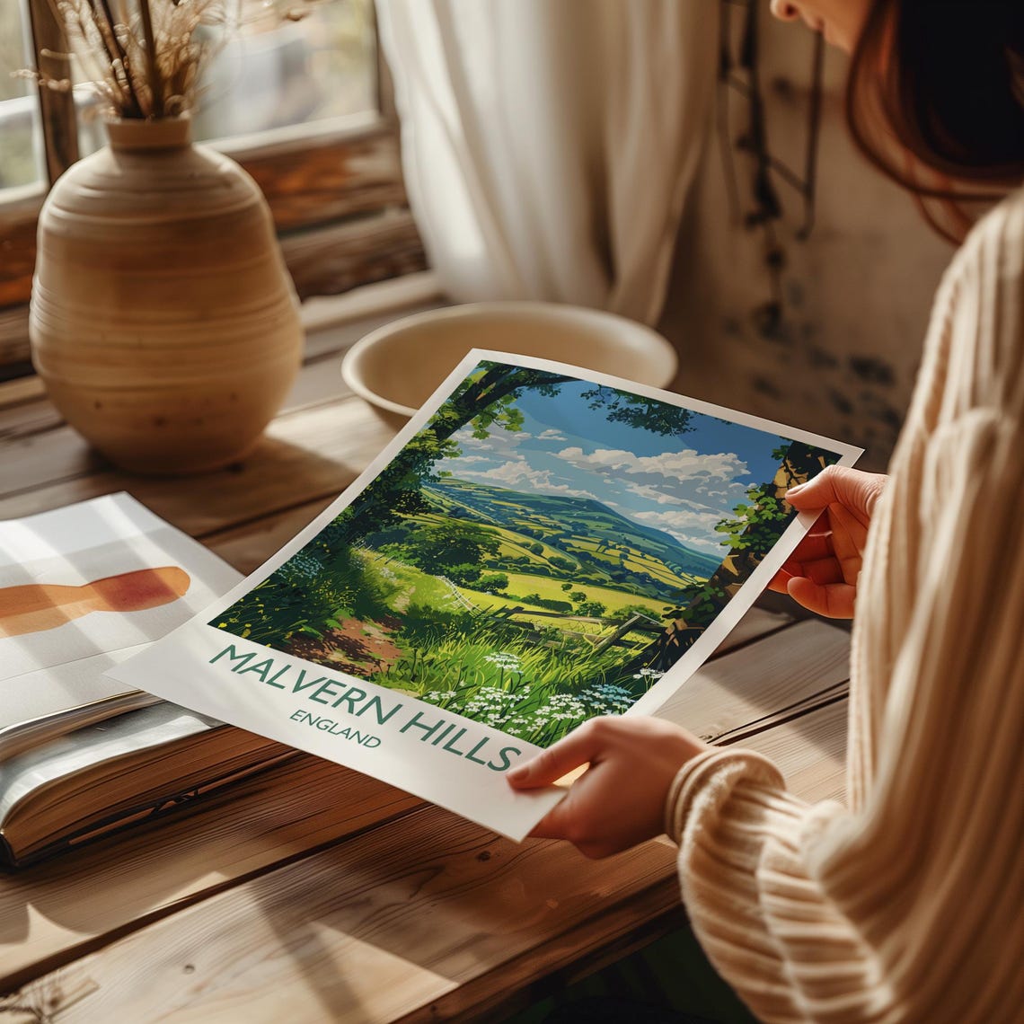 Malvern Hills Woodland Trail Poster With White Border Design - Image 2