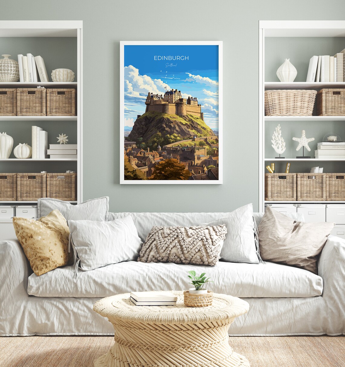 Edinburgh Scotland Castle On The Rock City View Travel Poster - Image 4