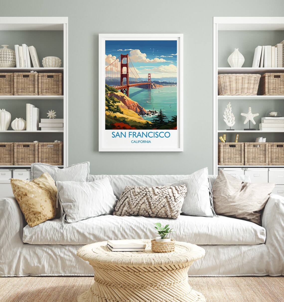 San Francisco California Golden Gate Bridge Bay View Travel Poster - Image 4