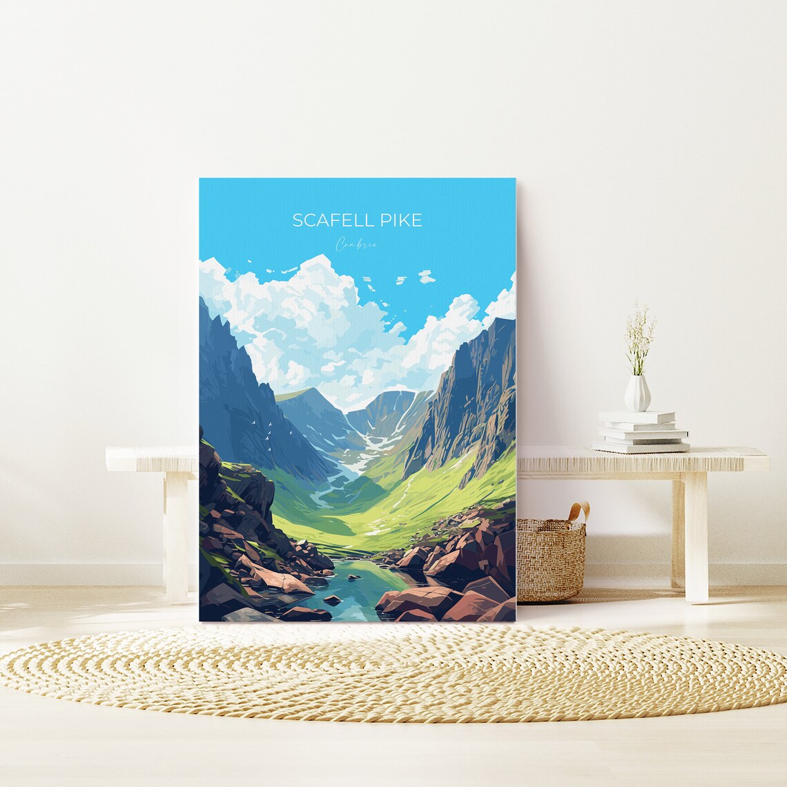 Scafell Pike Travel Poster, England Cumbria Art - Image 3