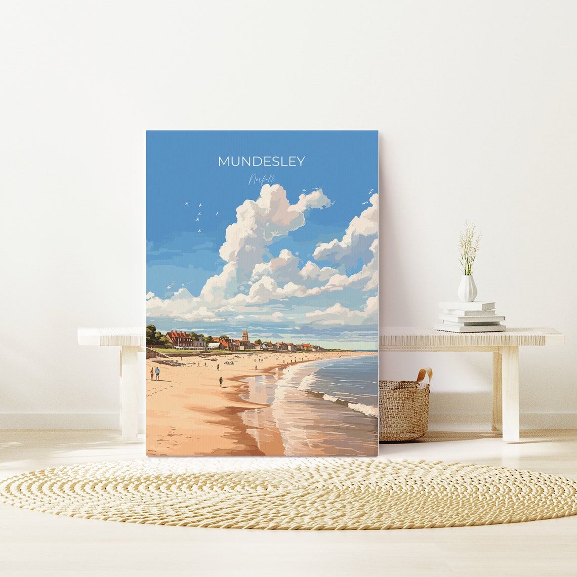 Mundesley Beach Poster Travel Print Of Mundesley Norfolk Gift England Norfolk Art Mundesley Beach Gift Wall Art Print - Image 4