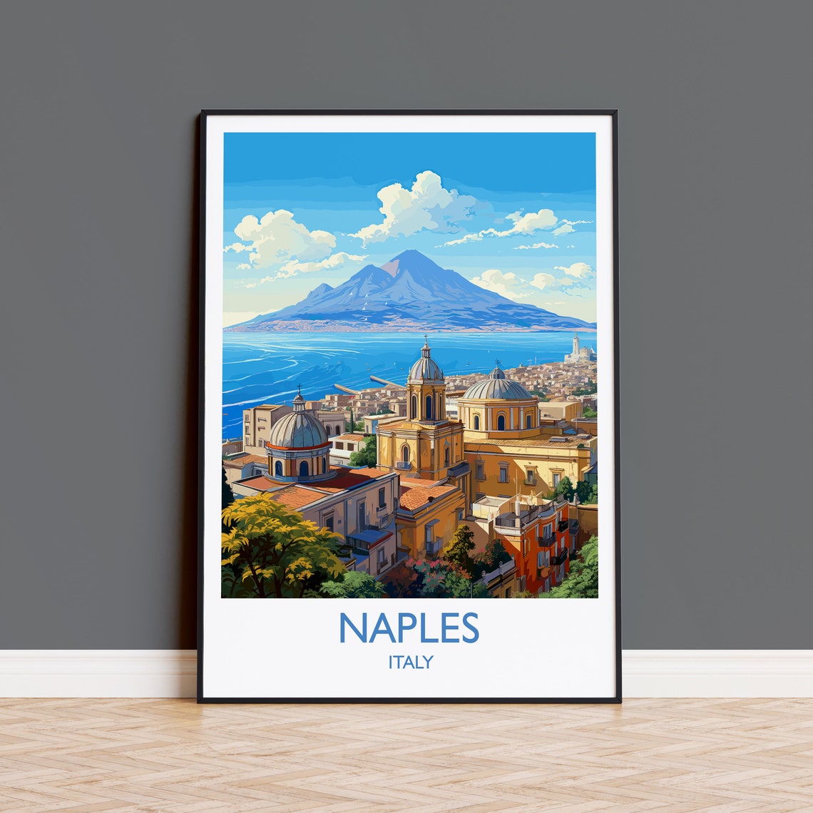 Naples Travel Print Travel Poster Of Naples Italy City Of Naples Italy Art Lovers Gift Naples Wall Art Print