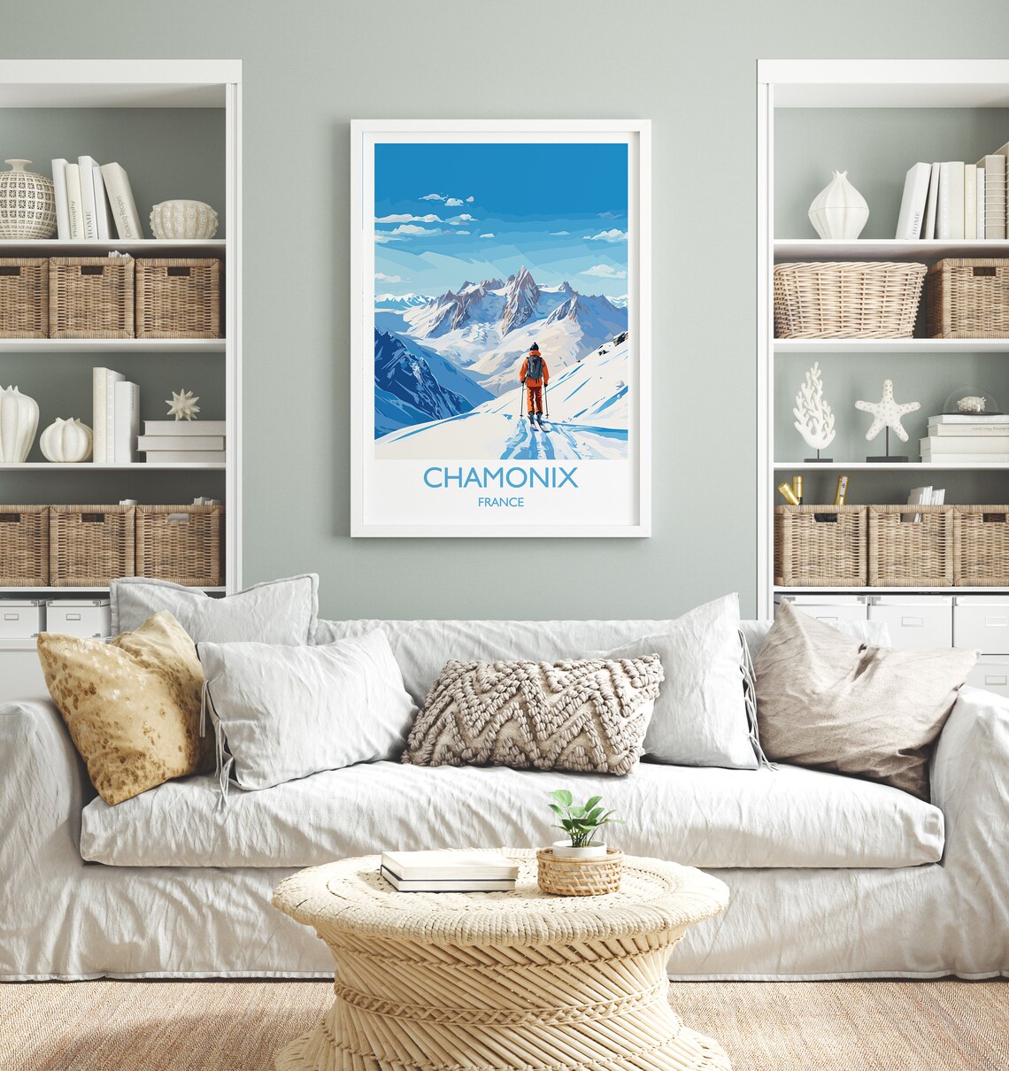 Chamonix Wall Art Travel Poster Travel Print Of Chamonix Ski Poster Chamonix Art Gift France Ski Art Travel Gift - Image 4