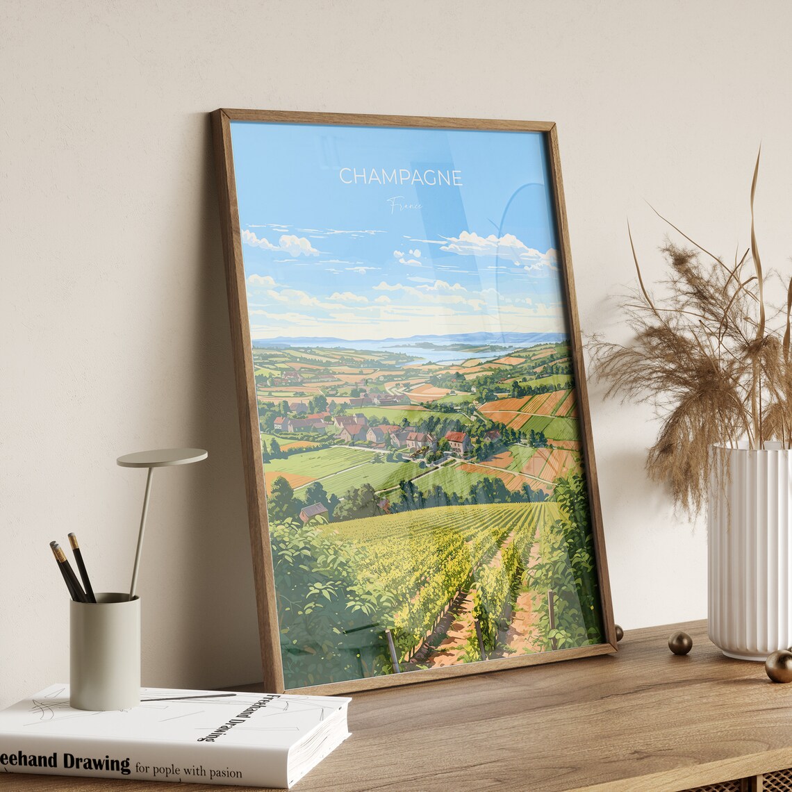 Champagne Travel Poster, Wine Region France Art Print - Image 2