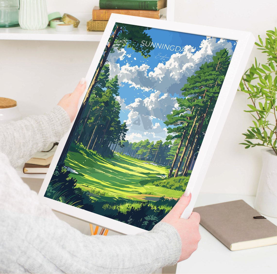 Sunningdale England Towering Pines Golf Course Scene Travel Poster - Image 5