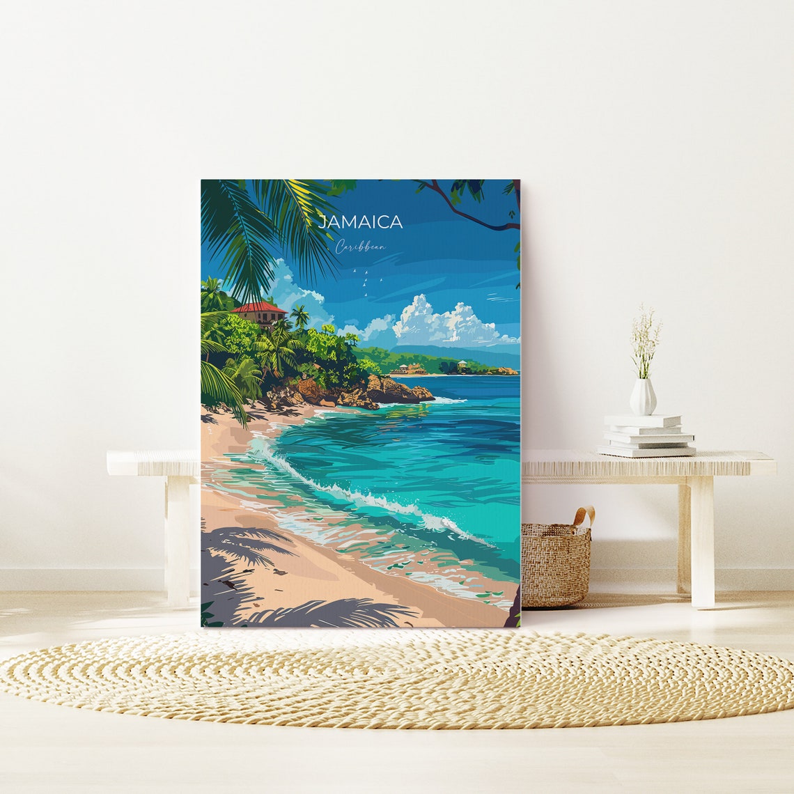 Jamaica Travel Poster Travel Print Of Jamaica Caribbean Jamaica Art Lovers Gift Caribbean Gift Wall Art Print - Image 2