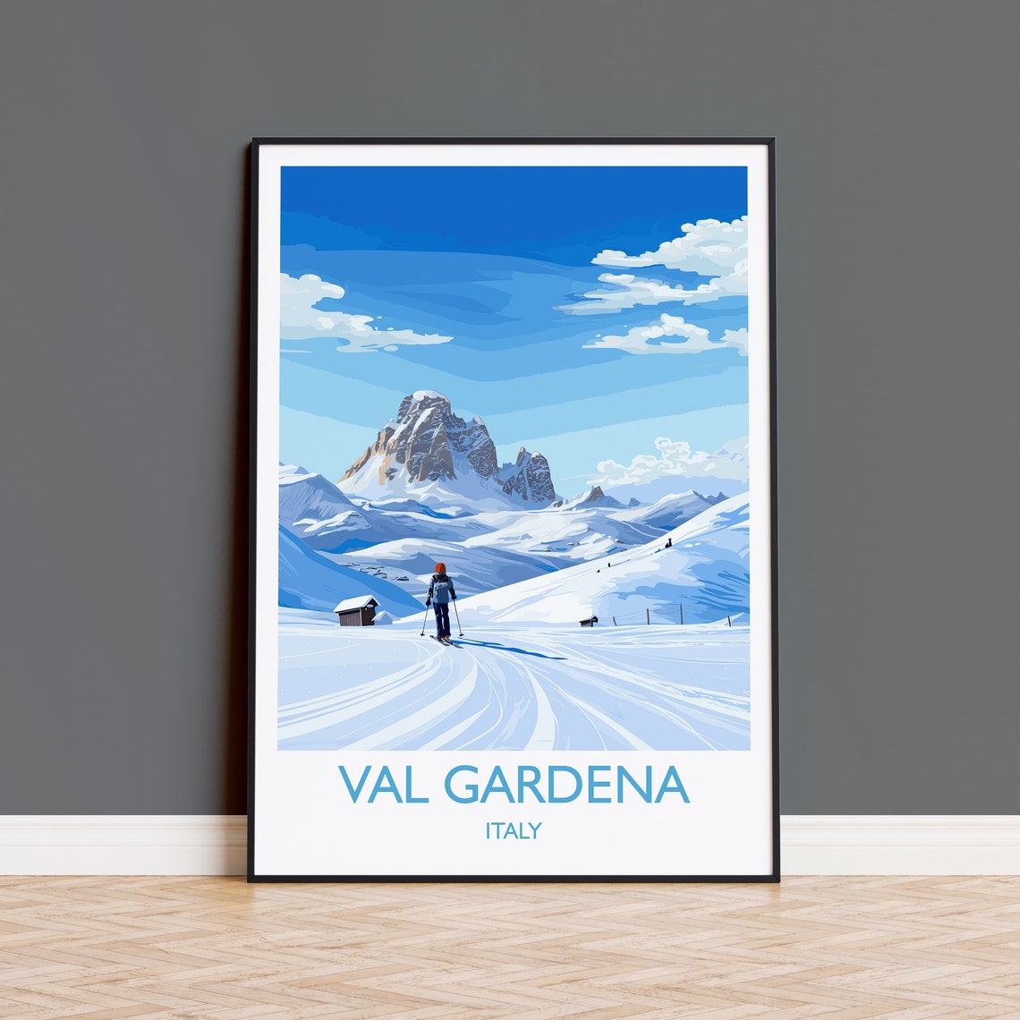 Val Gardena Wall Art Travel Poster Travel Print Of Val Gardena Ski Poster Art Gift Italy Dolomites Ski Art Travel Lovers Gift