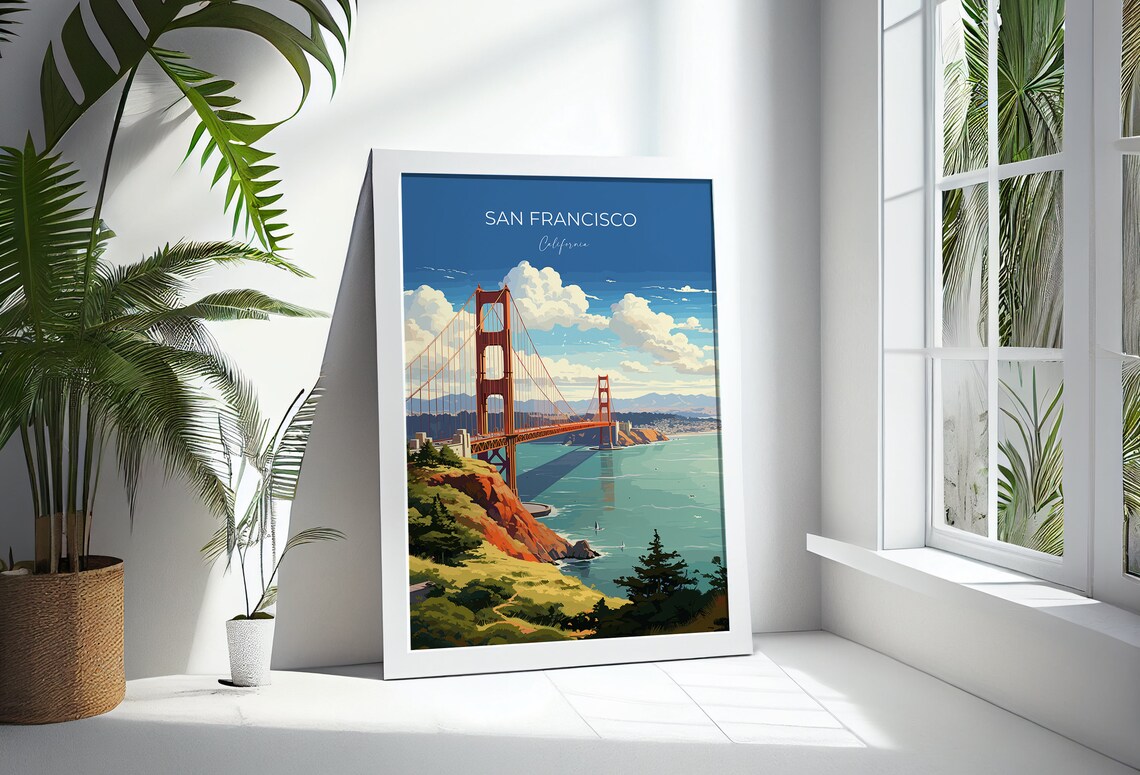 San Francisco Travel Poster, California Cityscape - Image 3