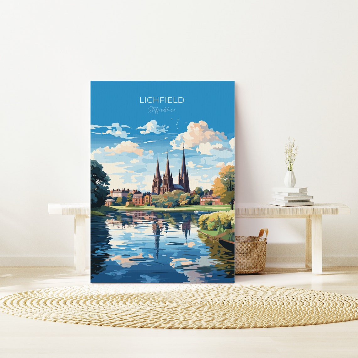 Lichfield Travel Poster Travel Print Of Lichfield England Staffordshire Art Lichfield Art Lovers Gift Wall Art Print - Image 2