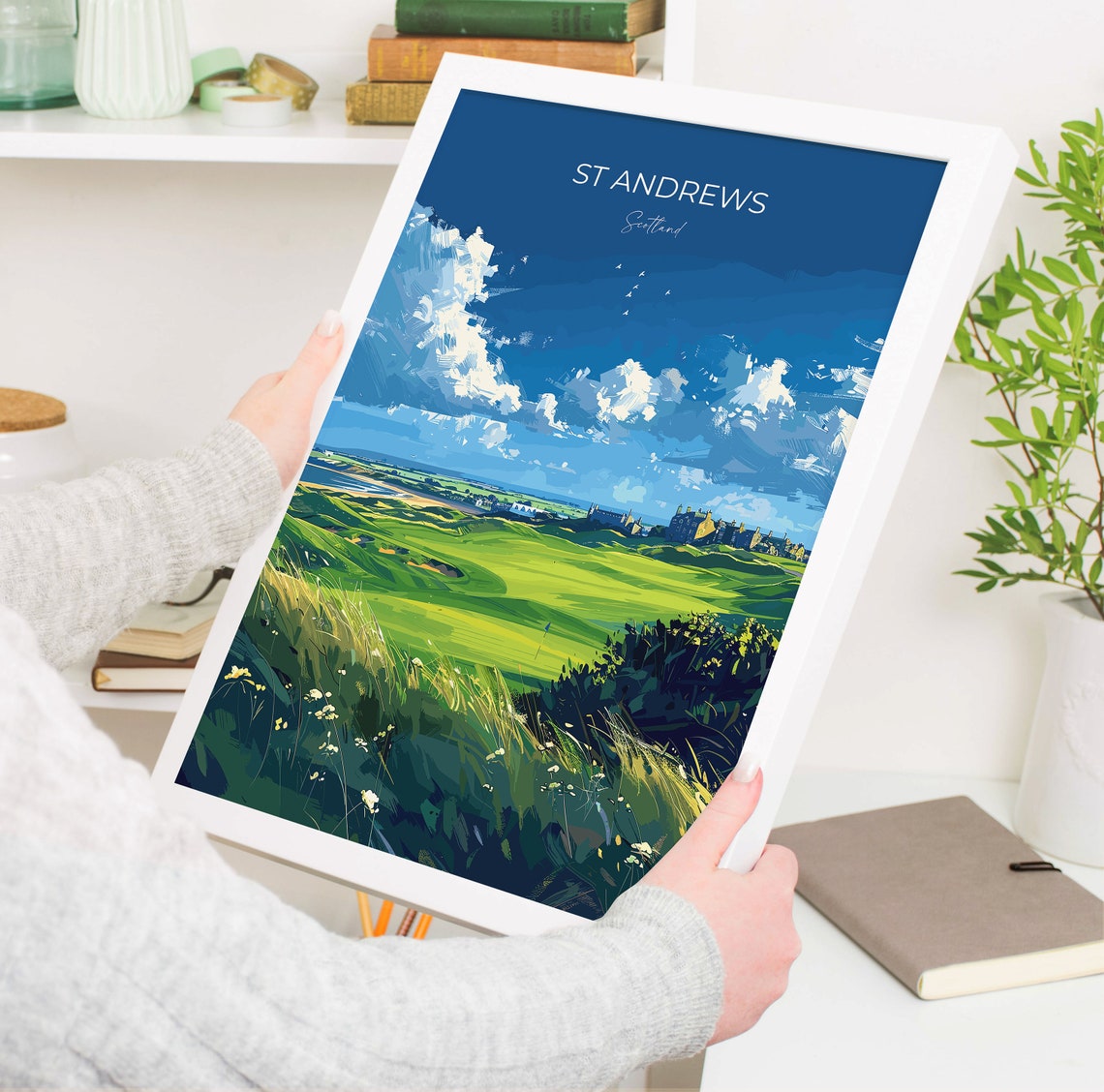 St Andrews Scotland Golf Links Course Seaside Vintage Script Poster - Image 5