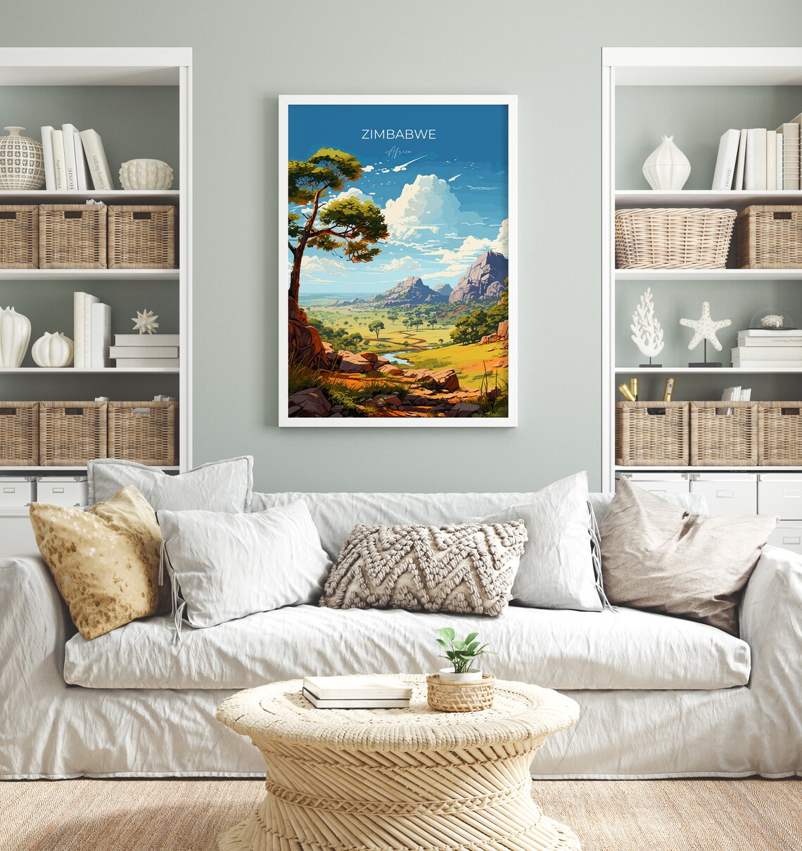 Zimbabwe Travel Poster, Africa Wall Art Print - Image 4