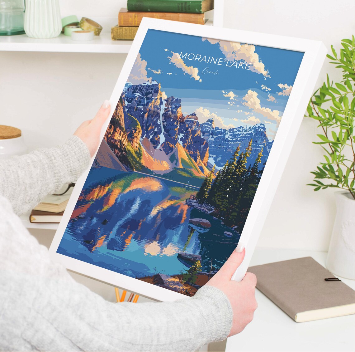 Moraine Lake Travel Poster, Alberta Canada Art Print - Image 3