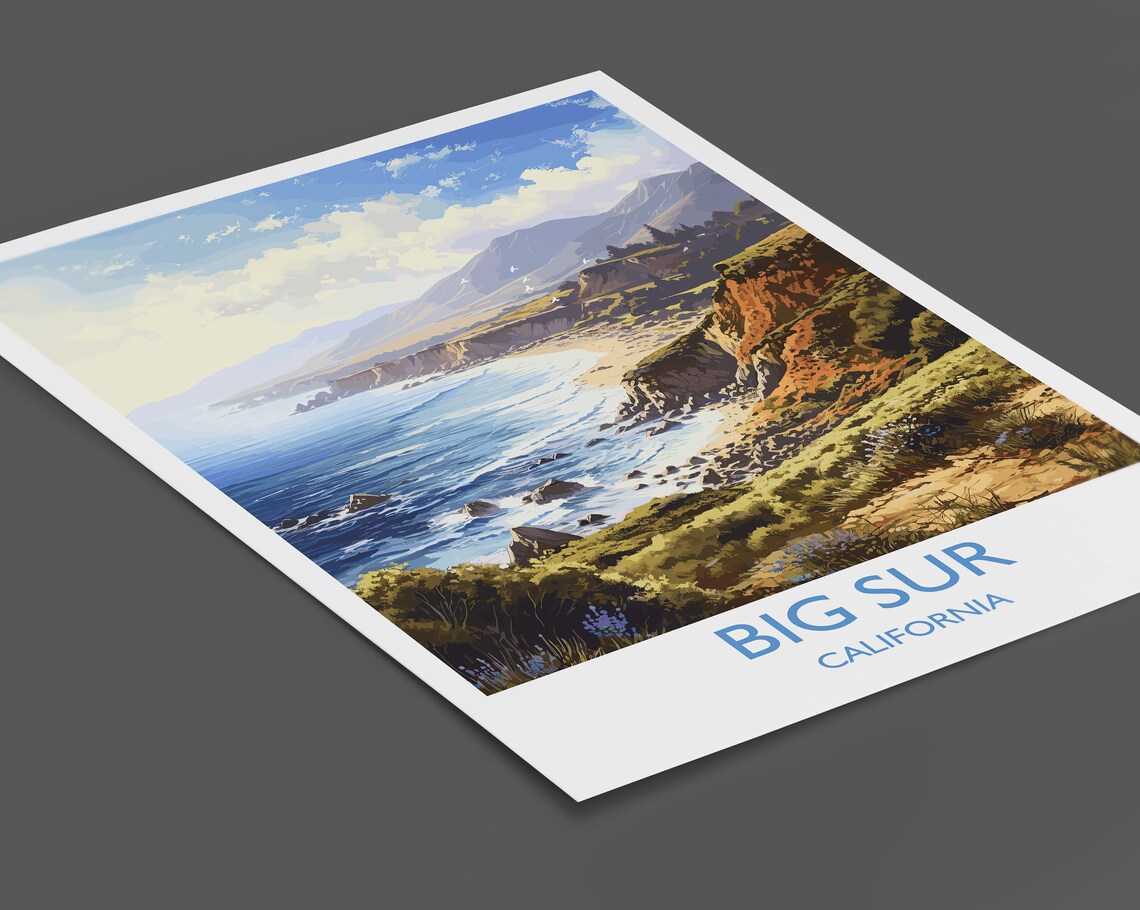 Big Sur Travel Poster, California Travel Print - Image 2