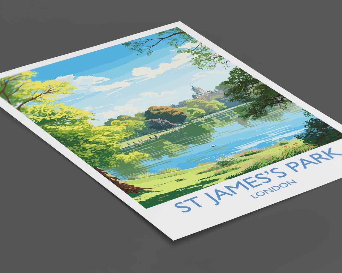 St James's Park London Serene Lakeside Gardens Travel Poster - Image 2