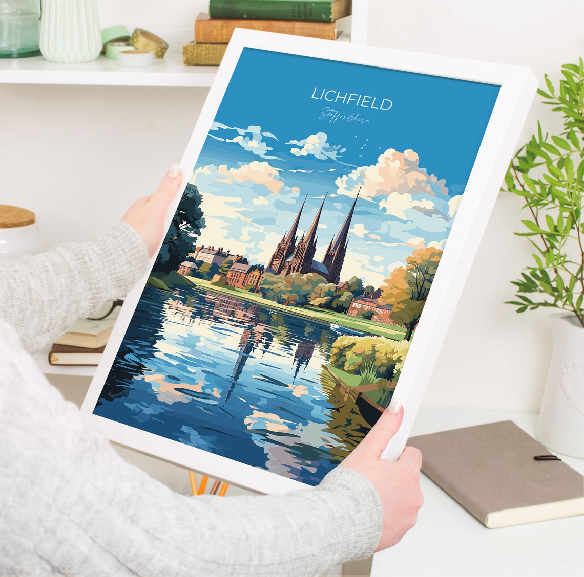 Lichfield Travel Poster Travel Print Of Lichfield England Staffordshire Art Lichfield Art Lovers Gift Wall Art Print - Image 5