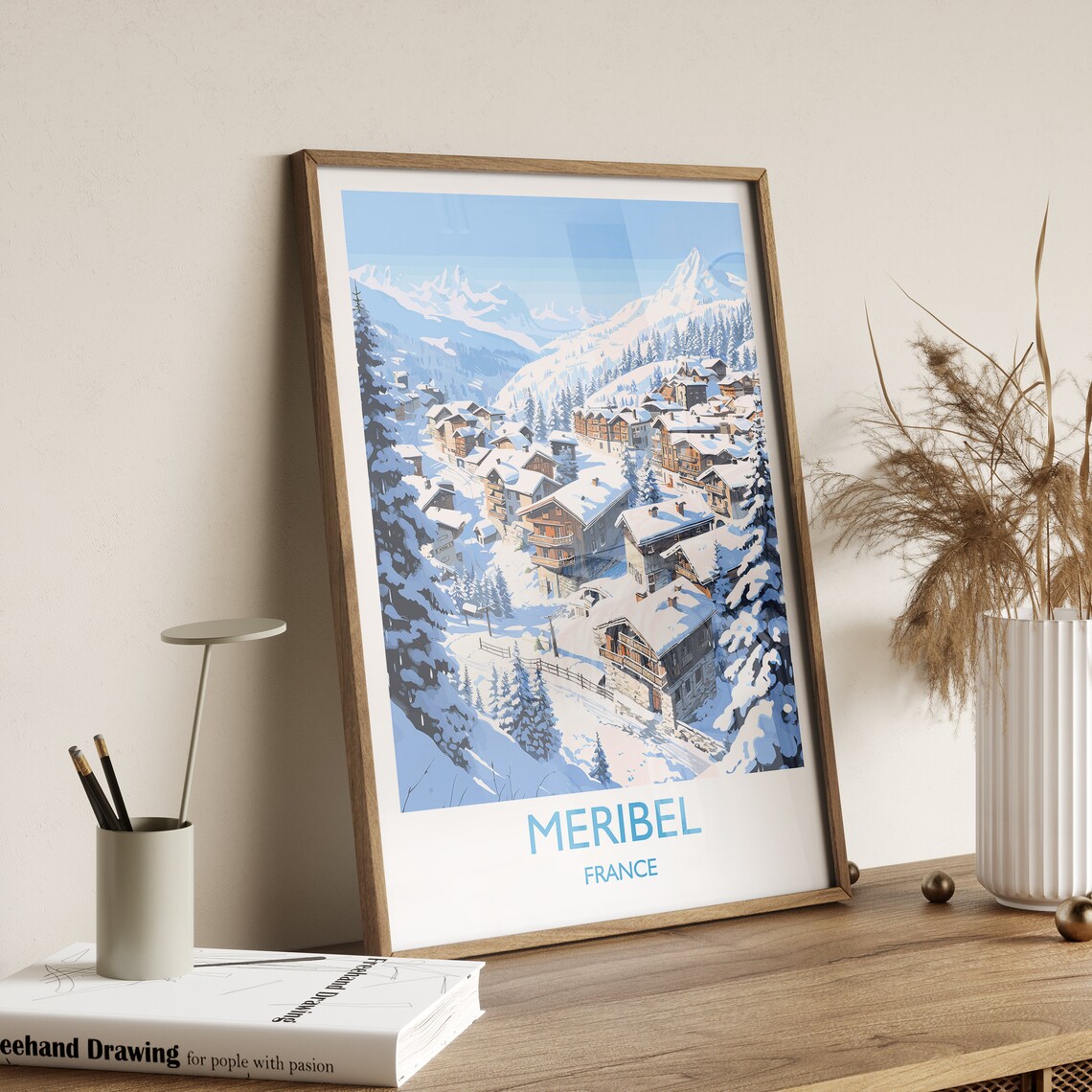 Meribel Travel Poster, France Ski Art Print - Image 3