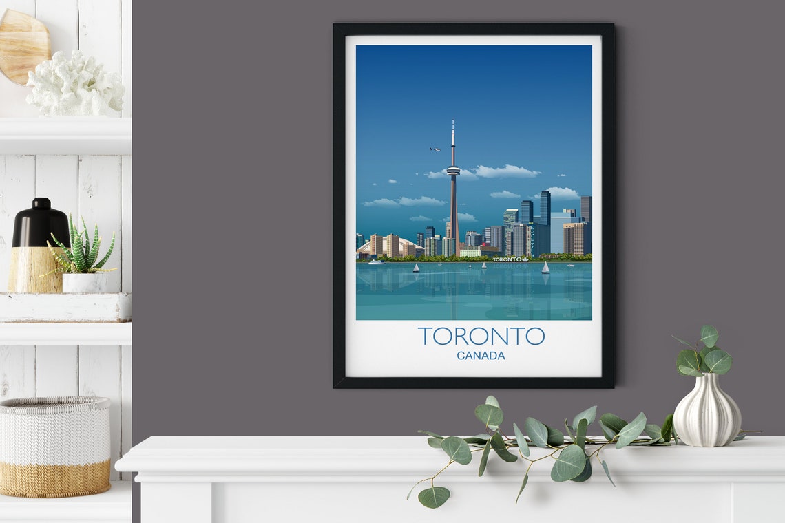 Travel Poster Of Toronto Travel Print Of Toronto City Of Toronto Canada Canada Travel Poster Toronto Cityscape - Image 3