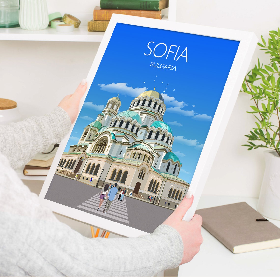Sofia Bulgaria Alexander Nevsky Cathedral Golden Dome Art Poster - Image 5