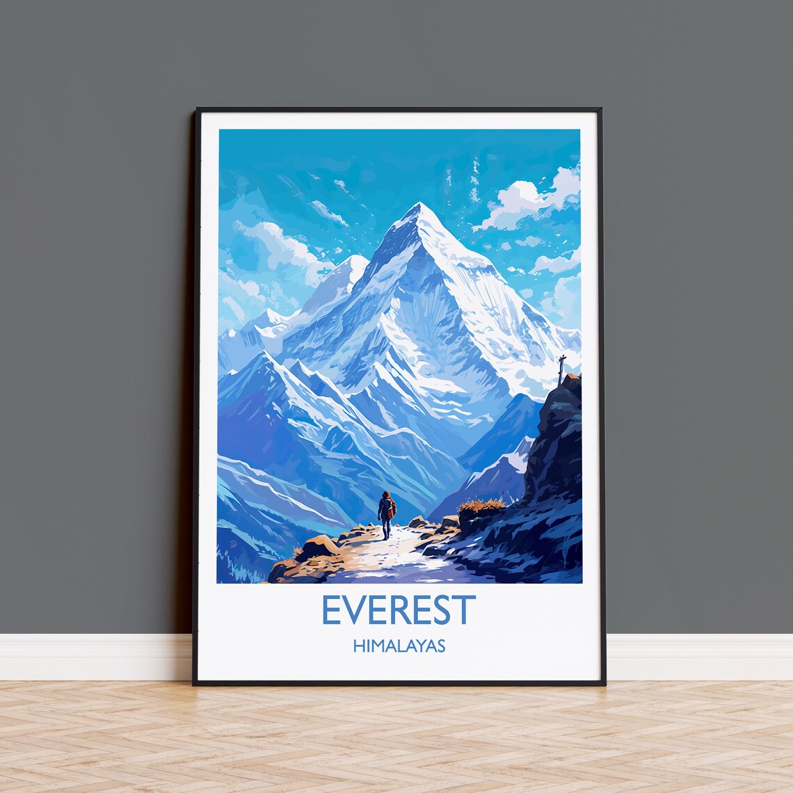 Everest Travel Poster, Himalayas Art Print