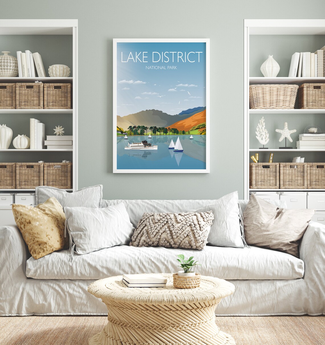 Lake District Travel Poster, Cumbria Landscape Art - Image 2