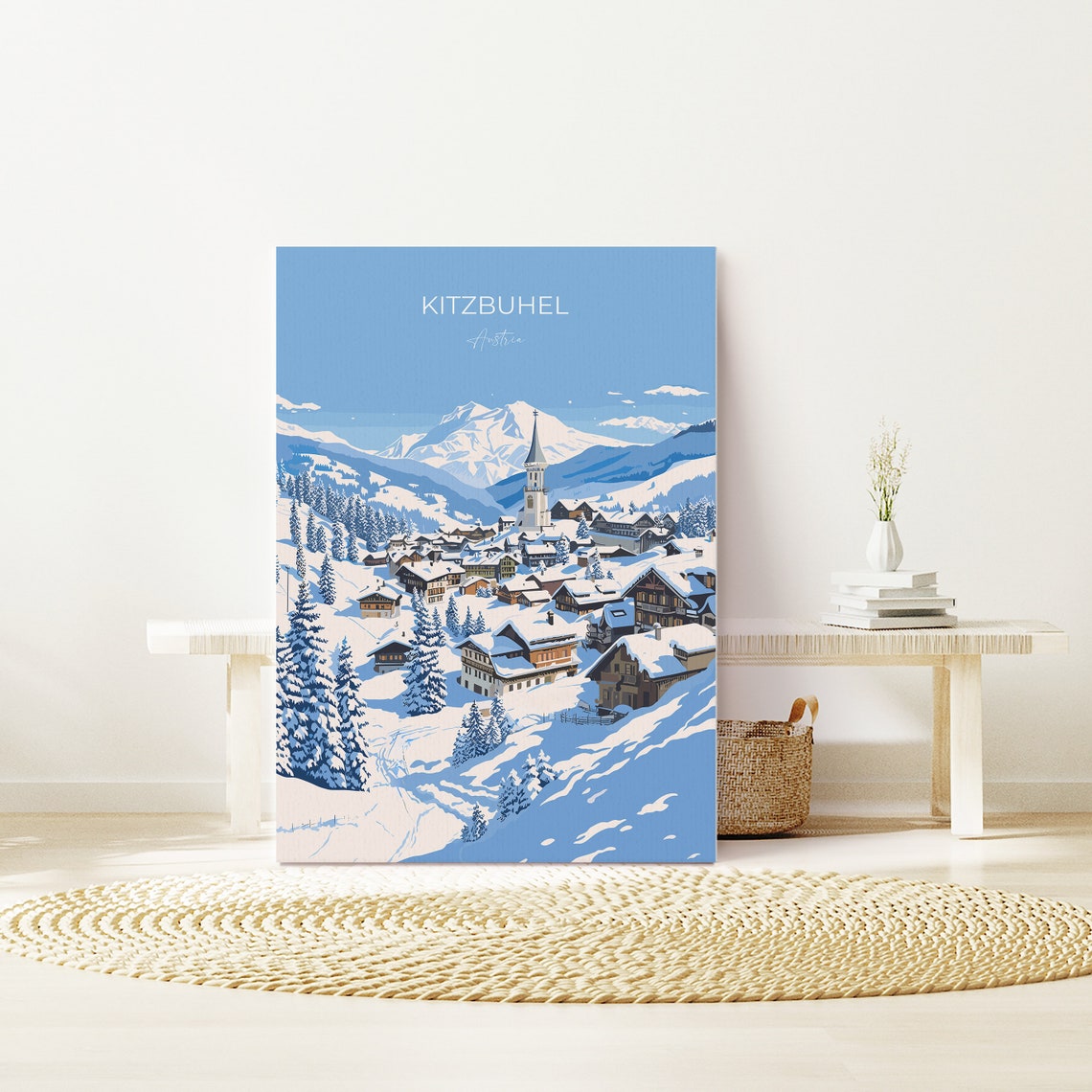 Kitzbuhel Austria Winter Village Snowy Alps Ski Resort Poster - Image 3