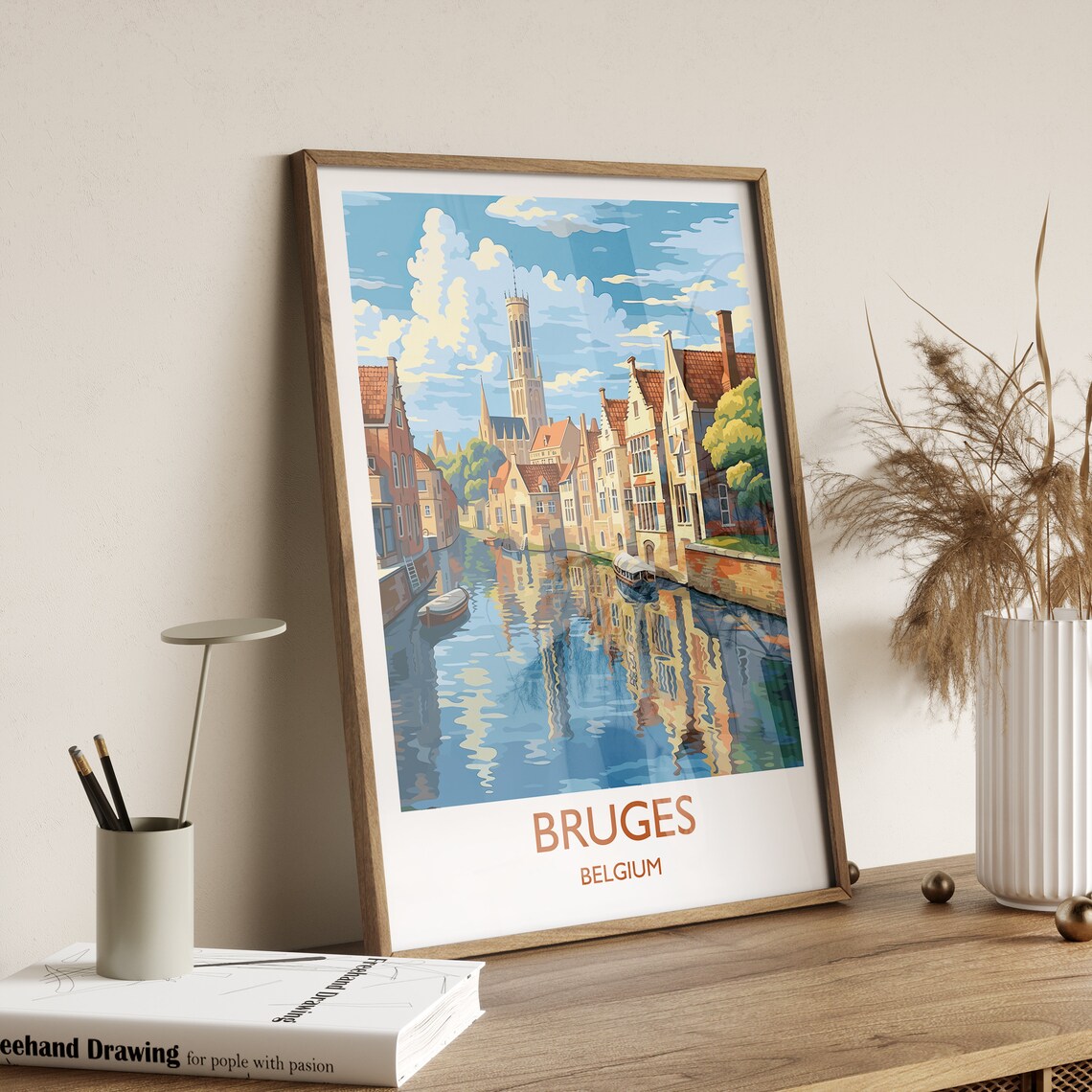Bruges Travel Poster, Belgium Wall Art Print - Image 3