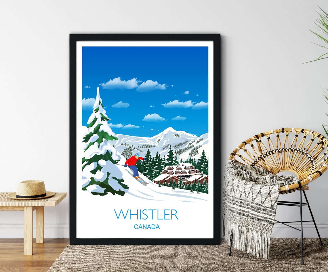 Travel Poster Of Whistler Travel Print Of Whistler British Columbia Canada Canada Travel Poster Birthday Gift