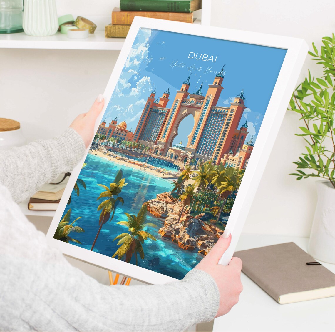 Atlantis The Palm Dubai Beach Resort Turquoise Modern Travel Poster - Image 3