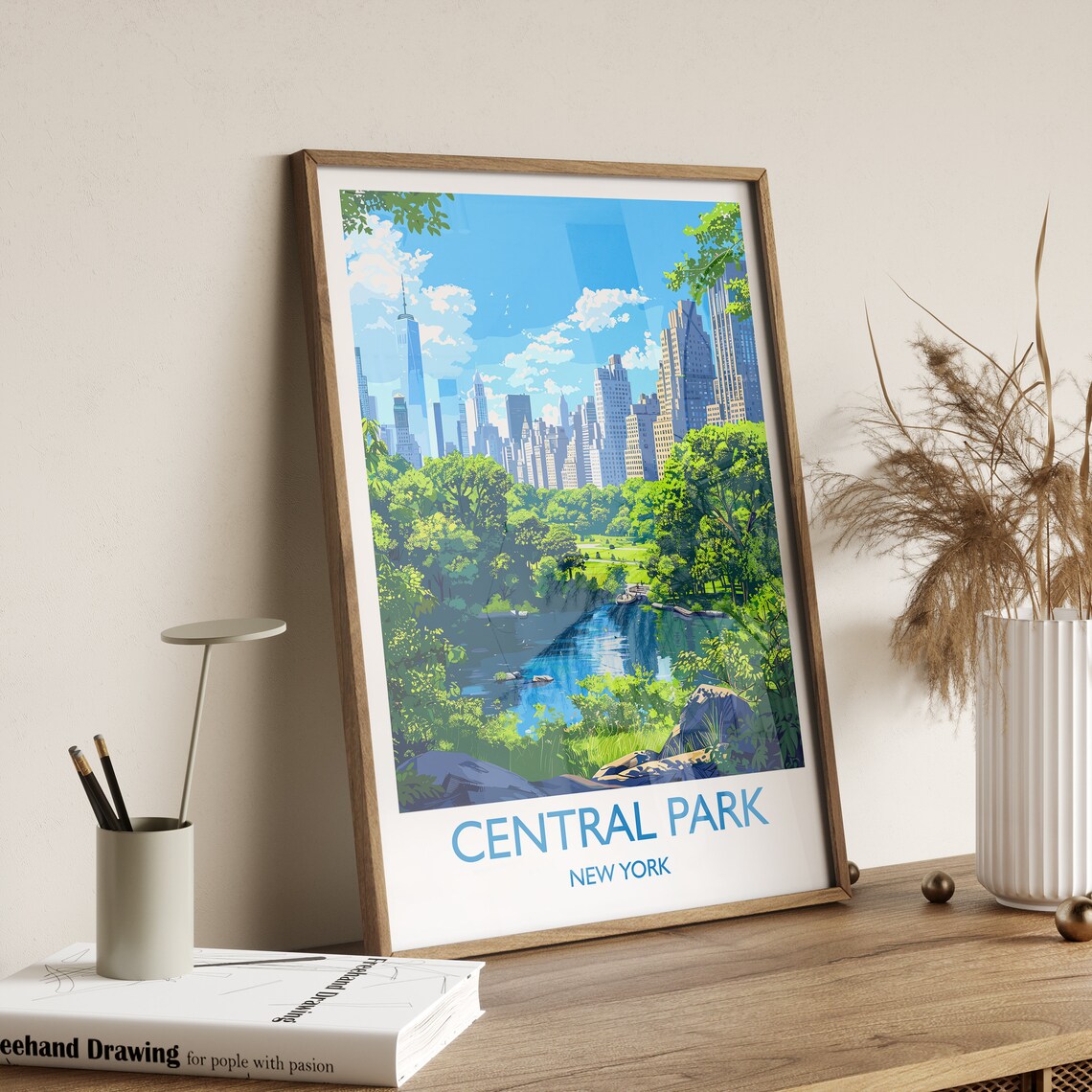 Central Park New York Travel Poster, Wall Art - Image 2